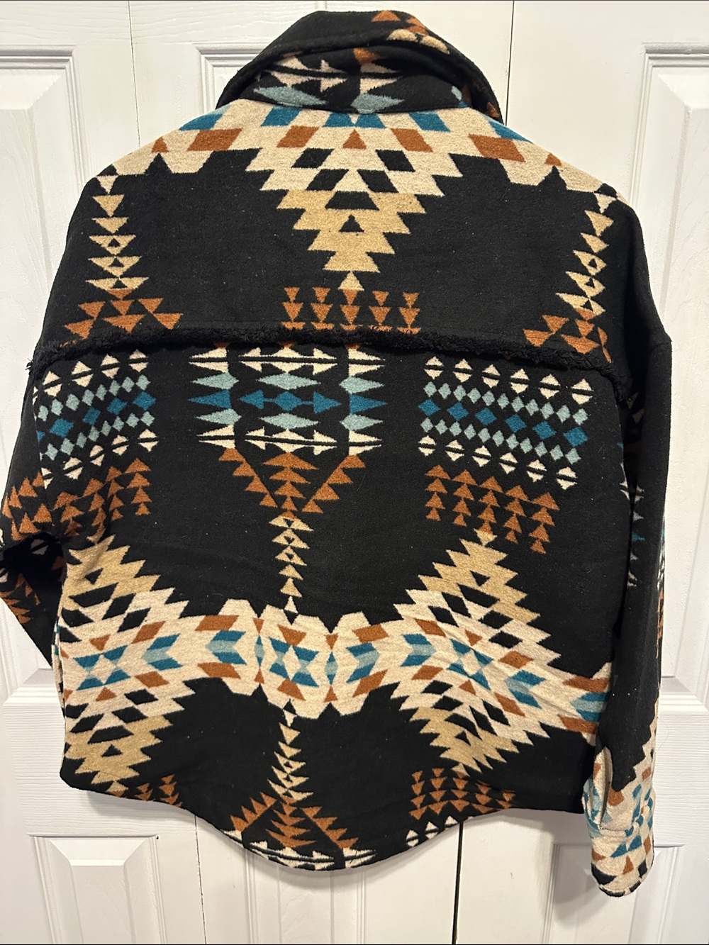 Aztec Western Boho Button-Up Jacket Shacket UNIQLO - Picture 4 of 4